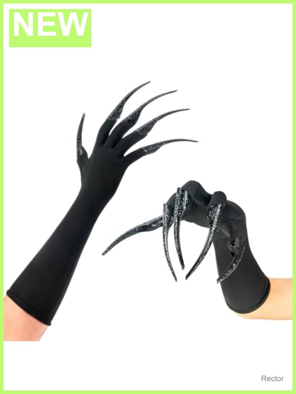 Long Finger Claw Gloves Spandex Zinc Alloy Halloween Cosplay Costume Accessories